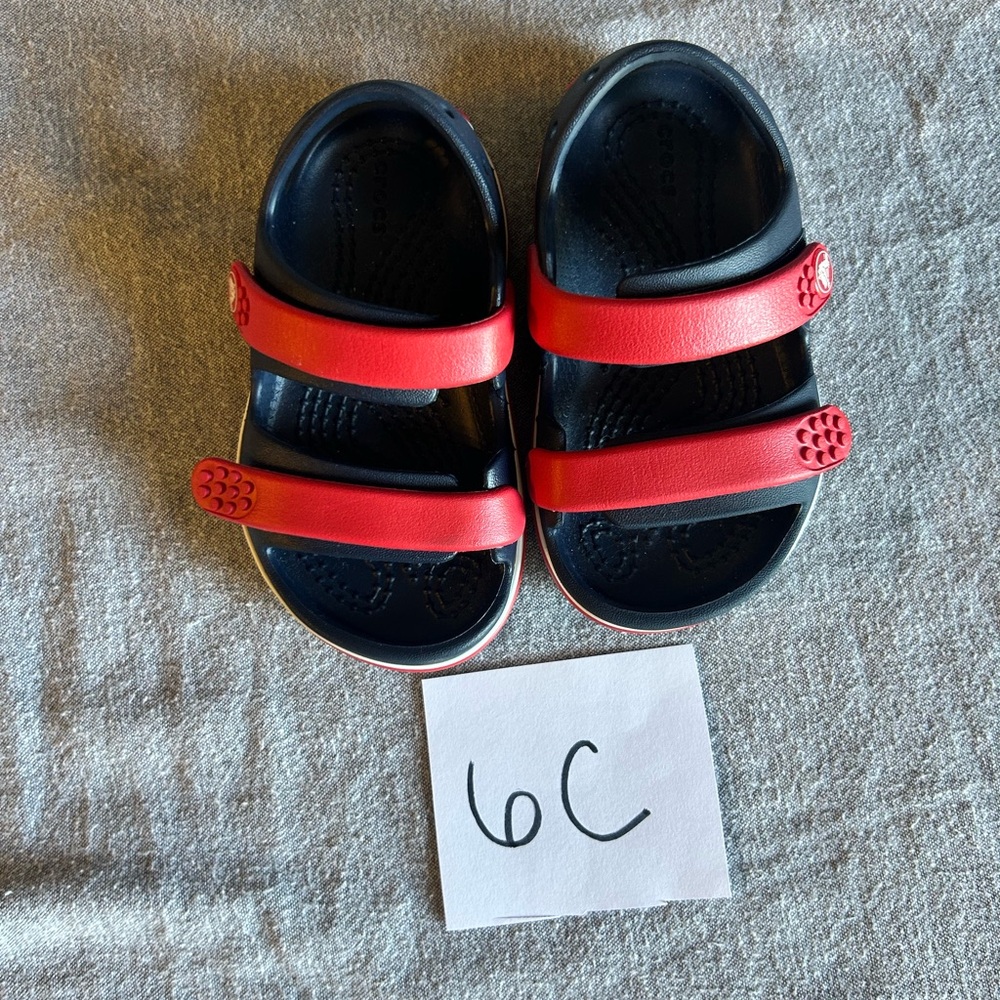 CROCS Red and Black Sporty Sandals NWOT